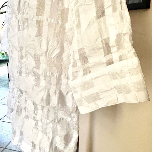 Marsh Landing White Modernist Burnout Gauze Funky Art-to-Wear Button Down Sz L - Picture 4 of 11